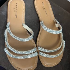 Rock and candy sandal. Silver. Size 9.